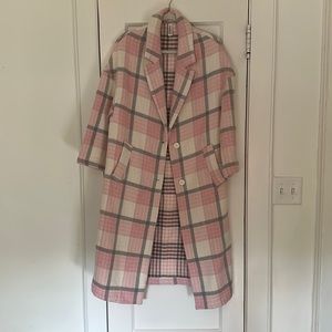 Soft pink plaid coat